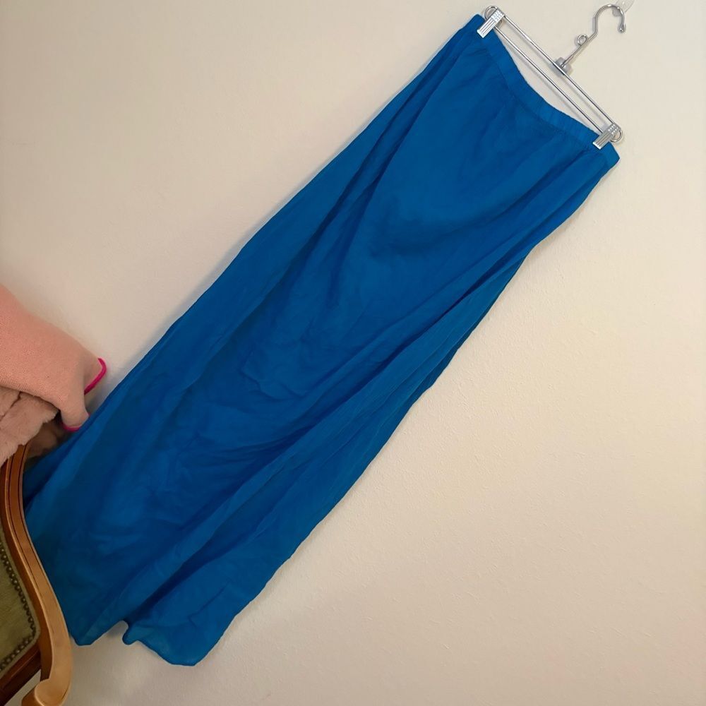 NWT ANTHROPOLOGIE Celandine Blue 100% Cotton Maxi Skirt Size XS Swim Cover-up